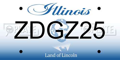 ZDGZ25 Illinois License Plate