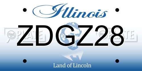 ZDGZ28 Illinois License Plate