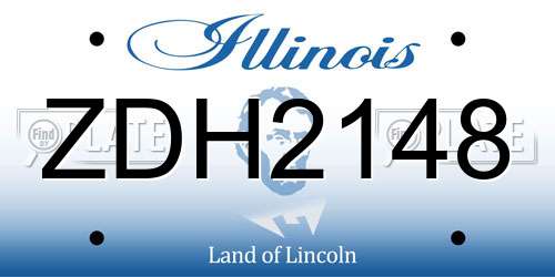 ZDH2148 Illinois License Plate