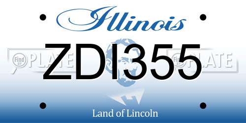 ZDI355 Illinois License Plate