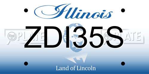 ZDI35S Illinois License Plate