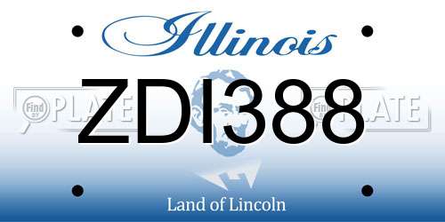 ZDI388 Illinois License Plate