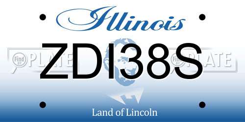ZDI38S Illinois License Plate