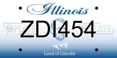 ZDI454 Illinois License Plate
