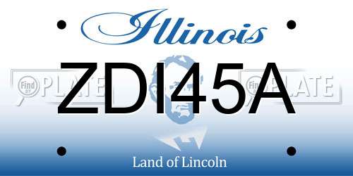 ZDI45A Illinois License Plate