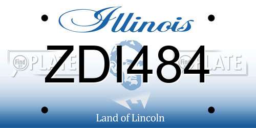 ZDI484 Illinois License Plate