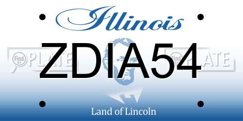 ZDIA54 Illinois License Plate
