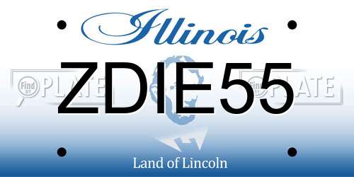 ZDIE55 Illinois License Plate
