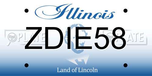 ZDIE58 Illinois License Plate