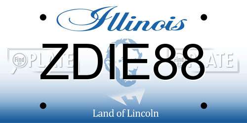 ZDIE88 Illinois License Plate
