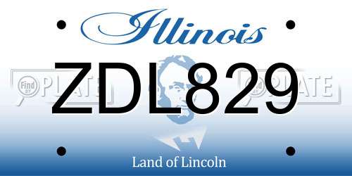 ZDL829 Illinois License Plate