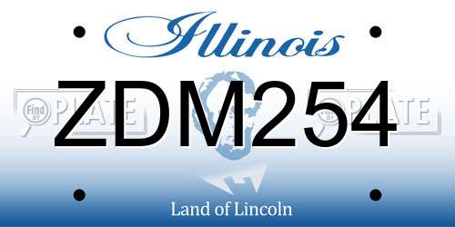 ZDM254 Illinois License Plate