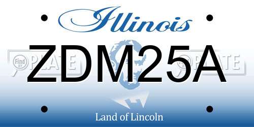 ZDM25A Illinois License Plate