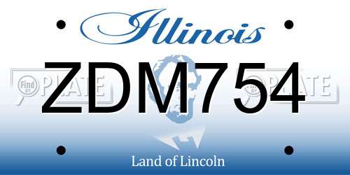 ZDM754 Illinois License Plate