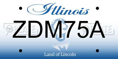 ZDM75A Illinois License Plate