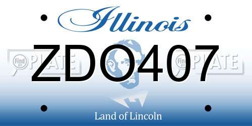 ZDO407 Illinois License Plate