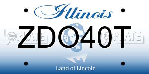 ZDO40T Illinois License Plate