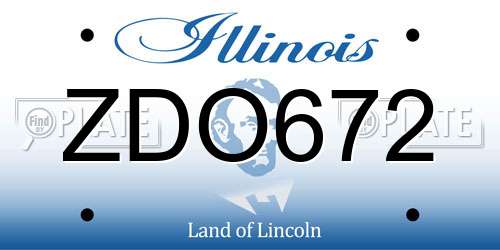 ZDO672 Illinois License Plate