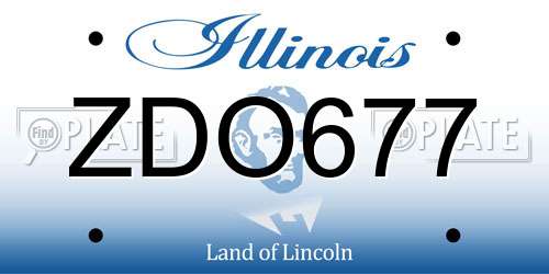 ZDO677 Illinois License Plate