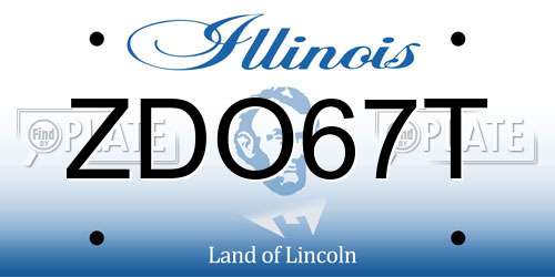 ZDO67T Illinois License Plate