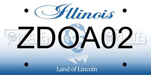 ZDOA02 Illinois License Plate