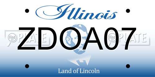 ZDOA07 Illinois License Plate