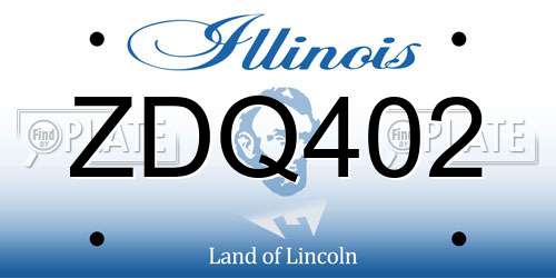 ZDQ402 Illinois License Plate