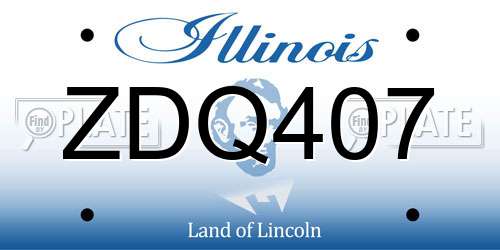 ZDQ407 Illinois License Plate