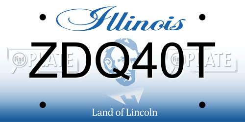 ZDQ40T Illinois License Plate