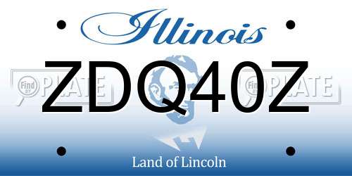 ZDQ40Z Illinois License Plate