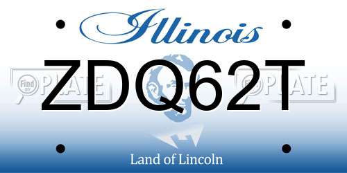ZDQ62T Illinois License Plate