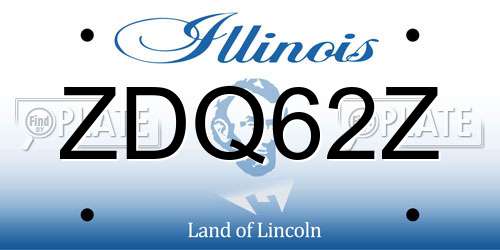 ZDQ62Z Illinois License Plate
