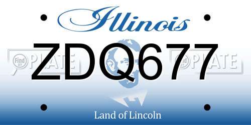 ZDQ677 Illinois License Plate