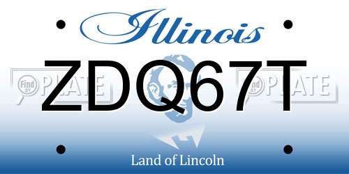 ZDQ67T Illinois License Plate