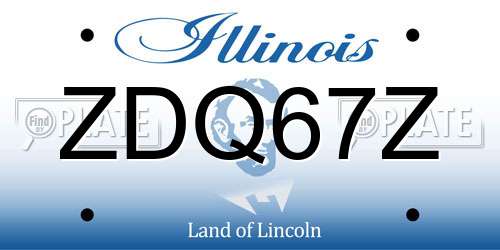 ZDQ67Z Illinois License Plate