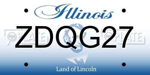 ZDQG27 Illinois License Plate