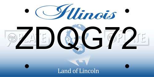 ZDQG72 Illinois License Plate