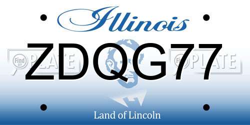ZDQG77 Illinois License Plate