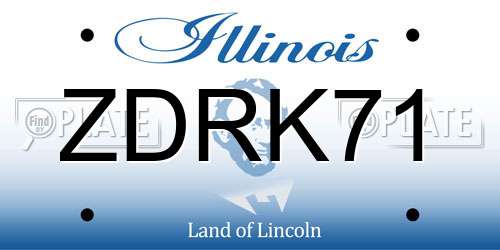 ZDRK71 Illinois License Plate