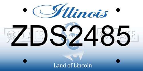 ZDS2485 Illinois License Plate