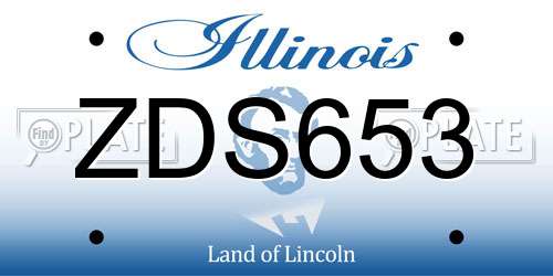 ZDS653 Illinois License Plate
