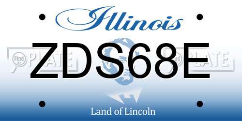ZDS68E Illinois License Plate