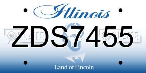 ZDS7455 Illinois License Plate