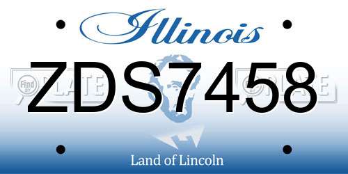 ZDS7458 Illinois License Plate