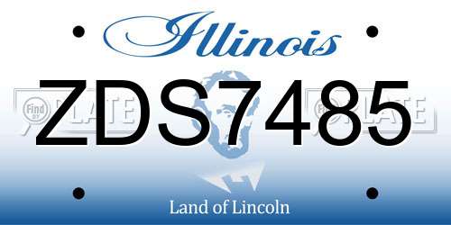 ZDS7485 Illinois License Plate