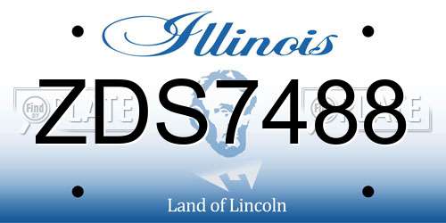 ZDS7488 Illinois License Plate