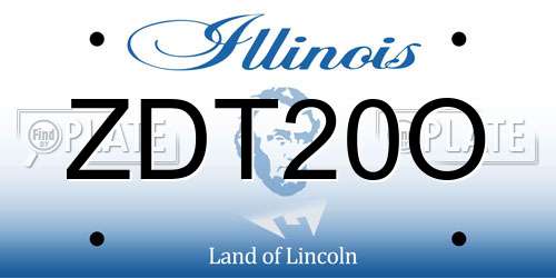 ZDT20O Illinois License Plate