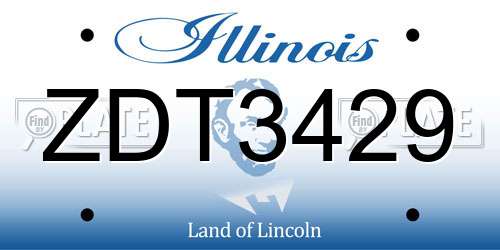 ZDT3429 Illinois License Plate