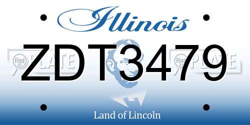 ZDT3479 Illinois License Plate