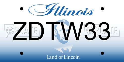 ZDTW33 Illinois License Plate